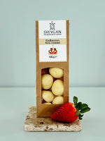 Erdbeeren in weißer Schokolade 100g - sveygan - Premium Mediterran