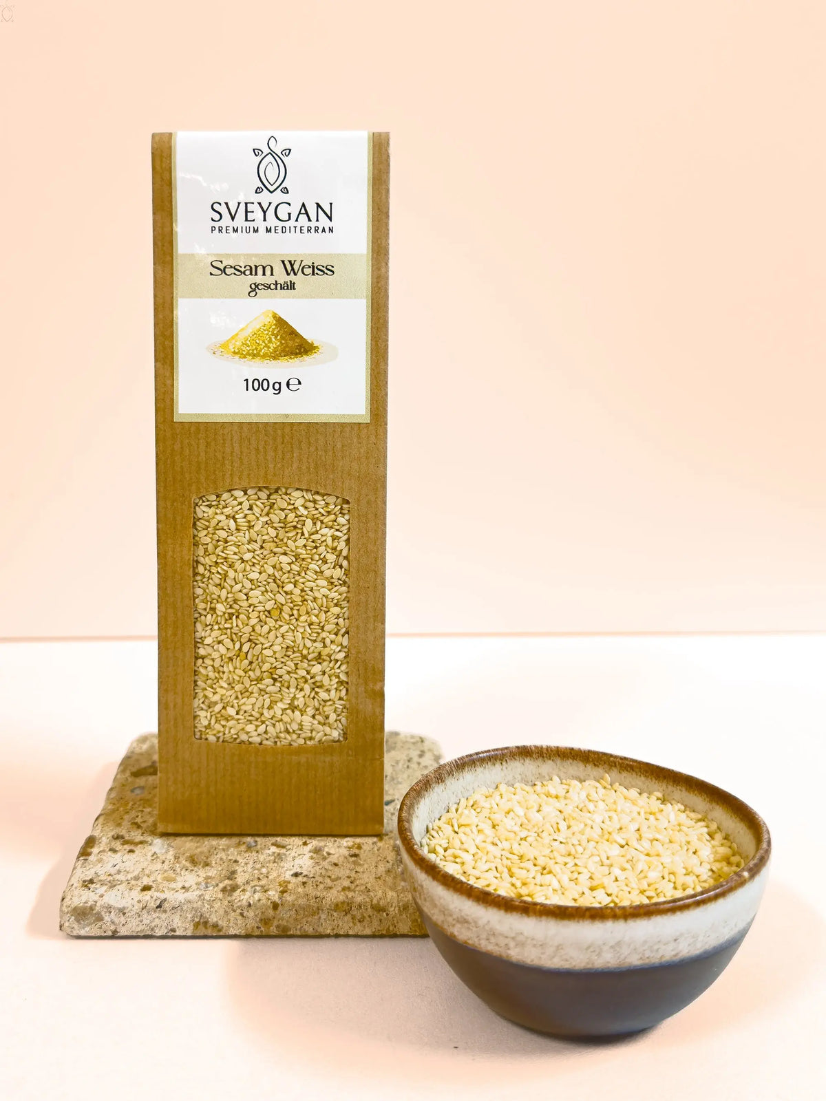 Sesam weiß geschält 100g - sveygan - Premium Mediterran